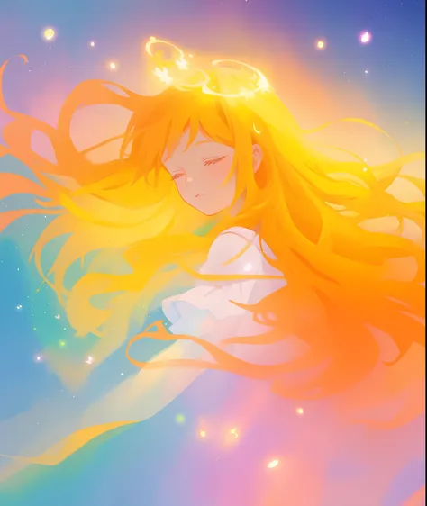 beautiful girl in white dress, fairy dress, long golden hair, watercolor illustration, inspired by Glen Keane, inspired by Lois van Baarle, disney art style, by Lois van Baarle, glowing aura around her, by Glen Keane, jen bartel, glowing lights! digital pa...