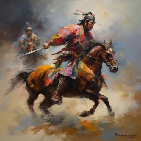 samurai horsemen, 10 samurais, charge, rampage