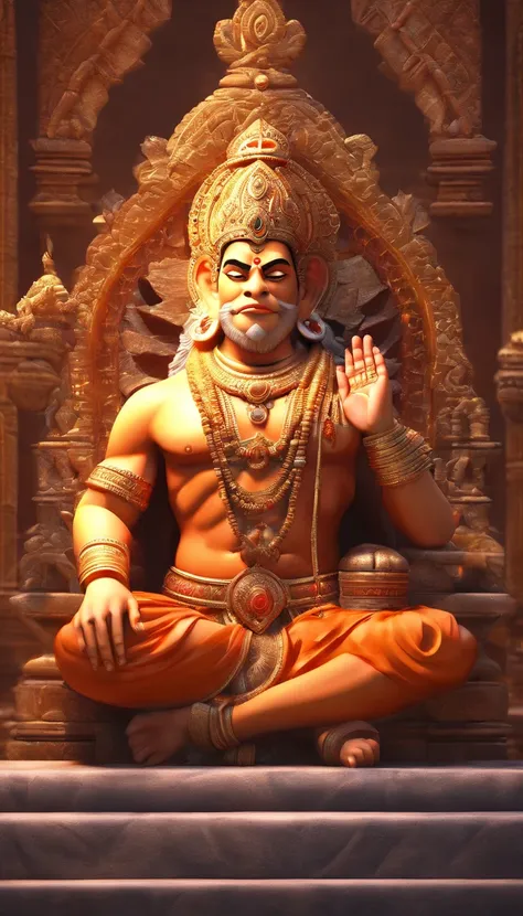 Lord Hanuman praying Lord ram on sitting peacefull location