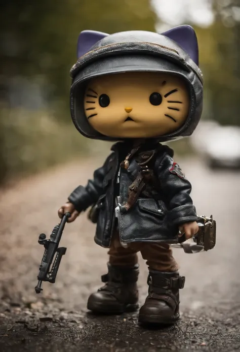 Hello_kitty_toy, funko_pop, 3D, grunge_aesthetic, tomboy