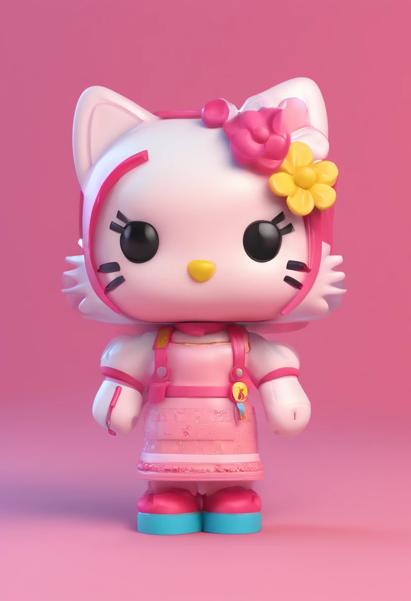 Hello_kitty_toy, funko_pop, 3D, emo_aesthetic, emo_tumblr_hair