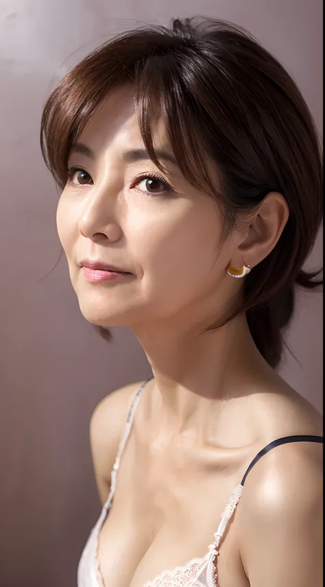 Sharpen, Background without shades of color, Portrait of a mature woman, ((up of face:1.3)), gravure, masutepiece, Best Quality, Ultra-detailed, Photorealistic, super detailed skin, Perfect Anatomy, (1 japanese mature woman), (Solo), 90 years old, Old age,...