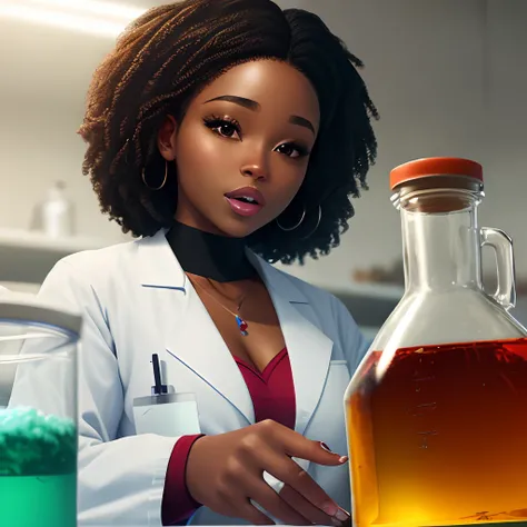 Black woman in laboratory