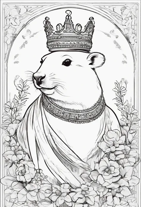 a capybara wearing a crown, cute