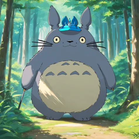 Totoro, Japanese samurai equipment，The whole body is covered in armor , Hold a long knife in your hand，Wielding a knife，The action is exaggerated，Wears a samurai helmet，canyons，No Man，No one appears