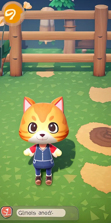 Cute animal crossing like character cat with red eyes and white fur, male. With angry expressions