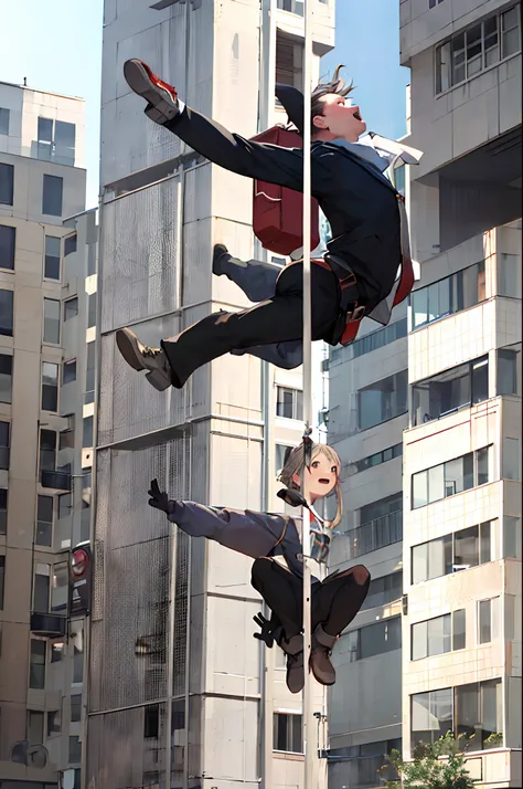 george w bush jumping from skyscraper