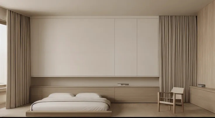 Minimalist style bedrooms，tmasterpiece, high high quality, OC renderer, A high resolution