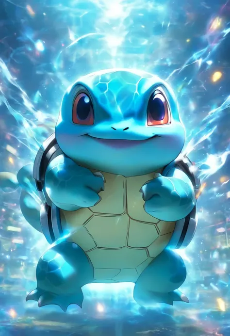 Squirtle has a headset，A mais alta qualidade de imagem，cinematic texture，uma obra-prima，tmasterpiece，Horizontal, wallpaperk