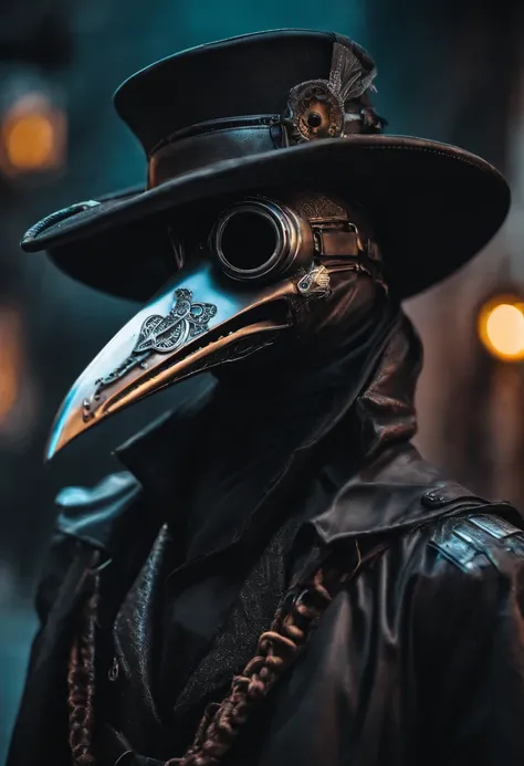 plague doctor style cyberpunk mechendo no pohotoshop