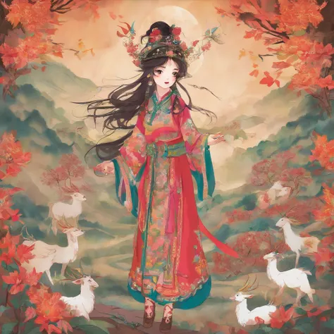 The Zhuang girl and the villagers came to Niujiao Mountain，Thanksgiving and offerings to the god of the ox king。They sing、Dance