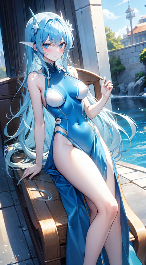 merfolk,is shy,Blue ocean,Swim gracefully