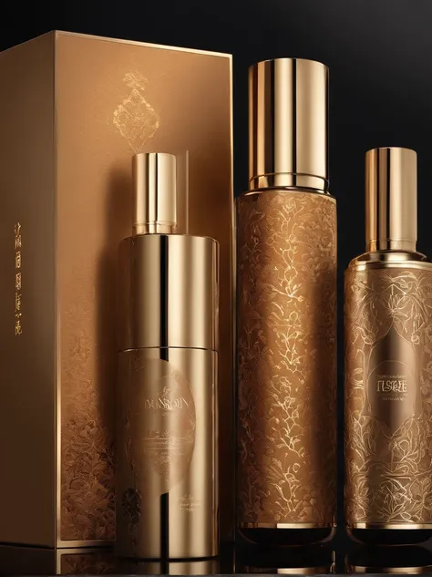 (best quality,4k,highres,masterpiece:1.2),ultra-detailed,realistic:1.37,chinese style,makeup packaging,packaging design,lipstick packaging,matt,luxurious golden details,elegant floral patterns,chic color combination,deep purple and light amber colors,tradi...