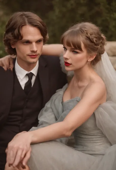 Matthew gray gubler and Taylor swift as young vintage Hollywood couple.