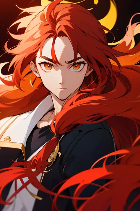 Male youth  Oni clan Golden eyes Golden red long hair