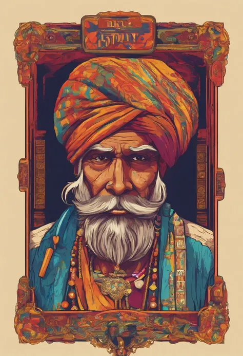 (old indian man:1.1,wearing turban:1.2,white bigger beard:1.1,bigger moustache:1.1,lighting cigar:1.2,in swag,extremely detailed facial hairs,portrait,half body,medium:oil painting,detailed eyes and face,detailed turban,traditional clothing,aged appearance...