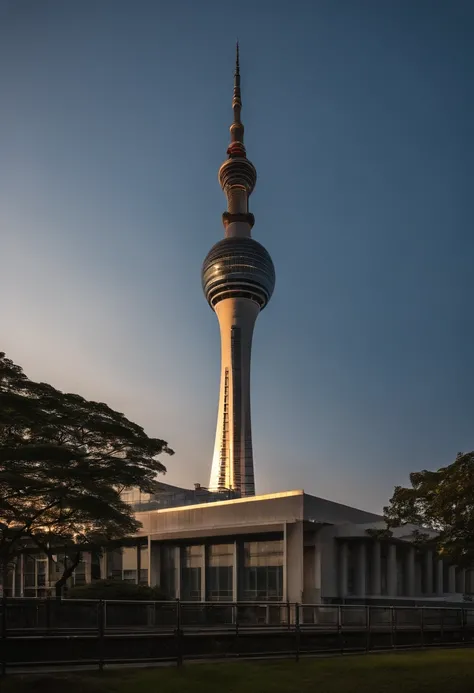 ((skytree)) Sumida City General Gymnasium in the hinterland of Tokyo, early evening, ((The sun shines in the west)), Core Low Key, Highest Quality, Hyper-Resolution, Hyper-Realism, sharpness, Fantastic