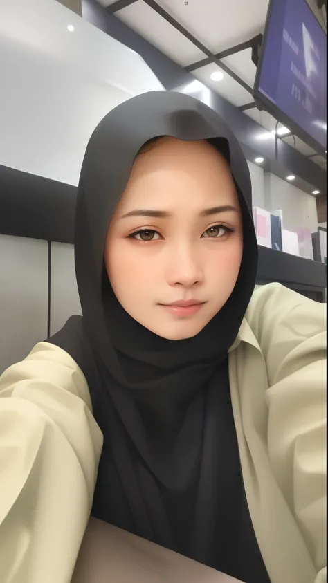 Kerudung hitam, baju kuning