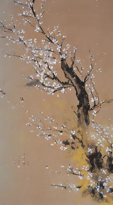 Draw a tree，It has white flowers and a bird, clubs, author：Wu Li, Inspired by Ma Yuan, author：Gaige, inspired by Sōami, author：Gu An, cherry blossoms in the wind, author：Wu Wei, author：Shen Saidang, Japanese style painting, author：Liang Kai, japanese paint...