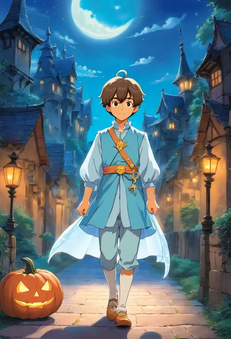 a boy, wearing Cinderella costume for holloween