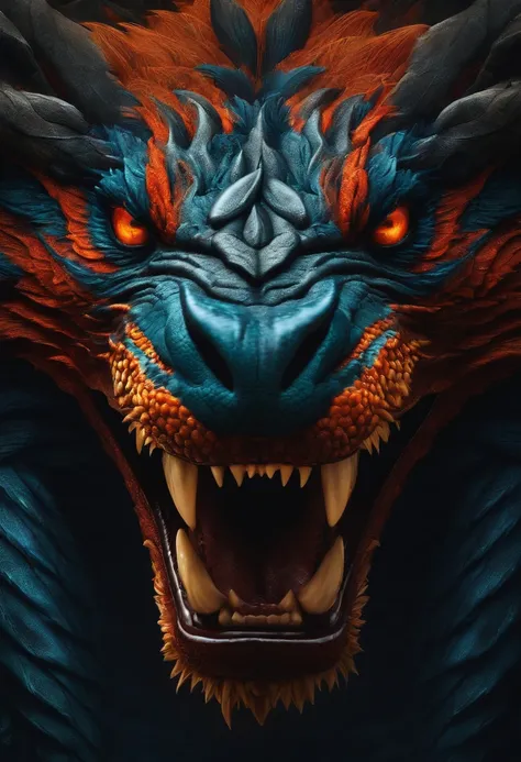 Roar like a powerful dragon head