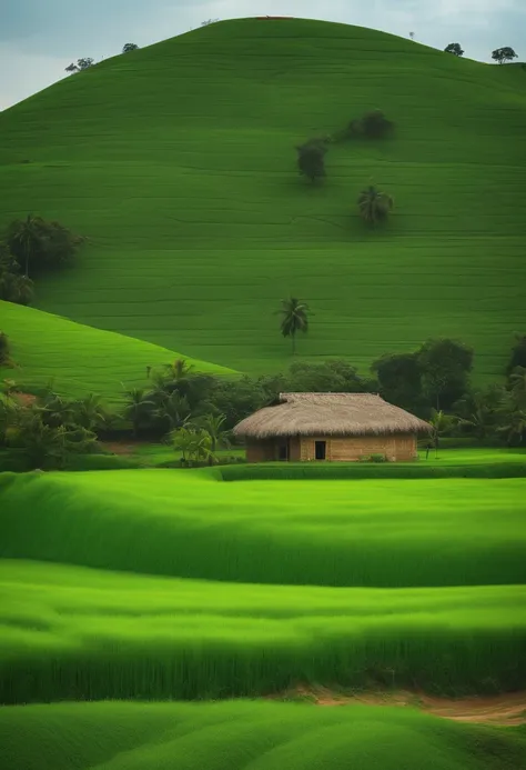 A green field, a new house which is made by Bangladeshi structure, looks apectacular