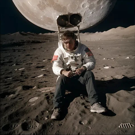 Elon musk on the moon