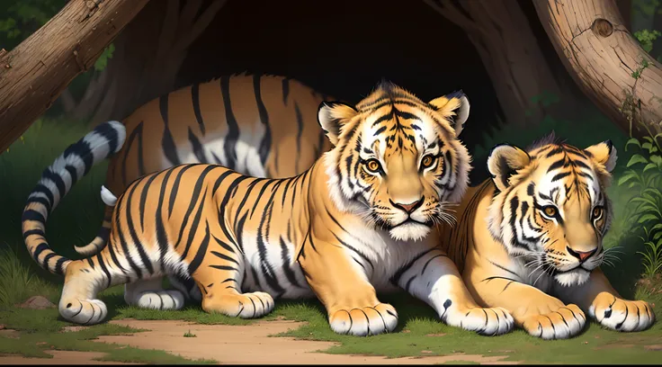 A baby lions and tigers