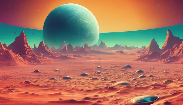 huge planet, Rich deserts, the night, starrysky, surrealism, masutepiece, hight resolution, 16 K