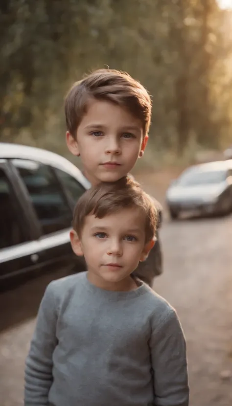 A boy with A Car