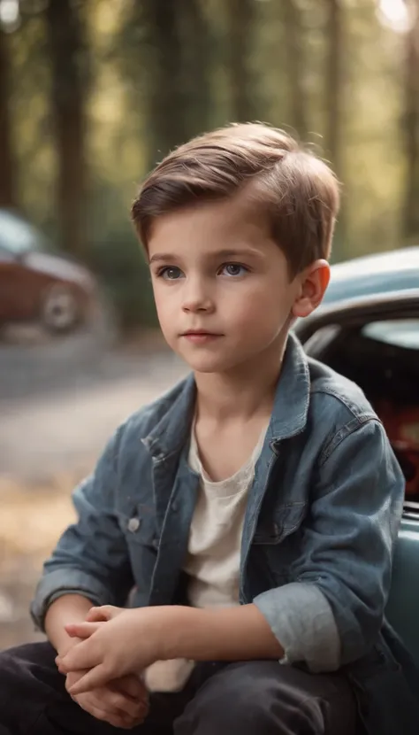 A boy with A Car