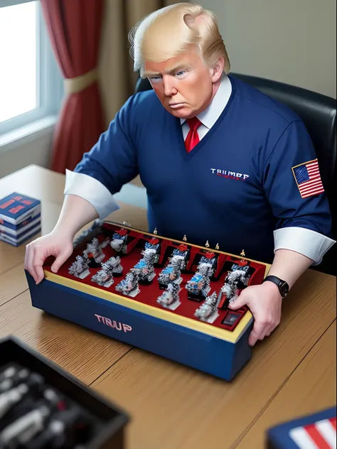 Donald Trump playing with Gundams