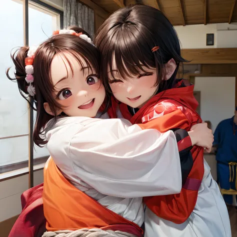 4k Nezuko  hugging her brother tanjiro.