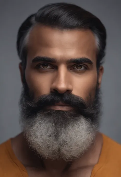 Homem africano musculoso com barba e bigode na camisa branca, best quality,4k,8k,homem muito atraente com barba, pelos faciais bem cuidados, FOFO, breath-taking, Realista, imagem ultrarrealista, Bigode Natural, macho velho,foto retrato suave 8 k, retrato m...