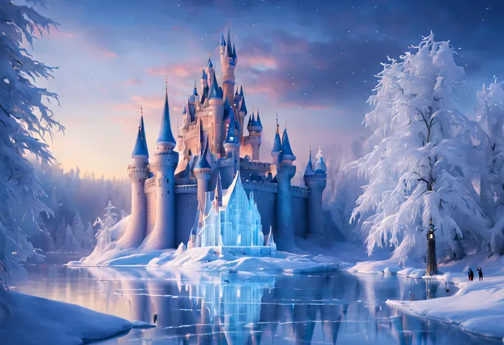 (best quality,4k,8k,highres,masterpiece:1.2),ultra-detailed,realistic,photorealistic:1.37,hdr,uhd,studio lighting,physically-based rendering,sharp focus,extreme detail description,professional,vivid colors,bokeh,ice castle,glittering ice crystals,majestic ...