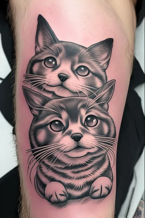 Tatouage chien chat