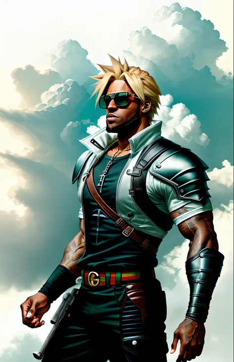 Lebron James as cloud strife wearing Gucci shades