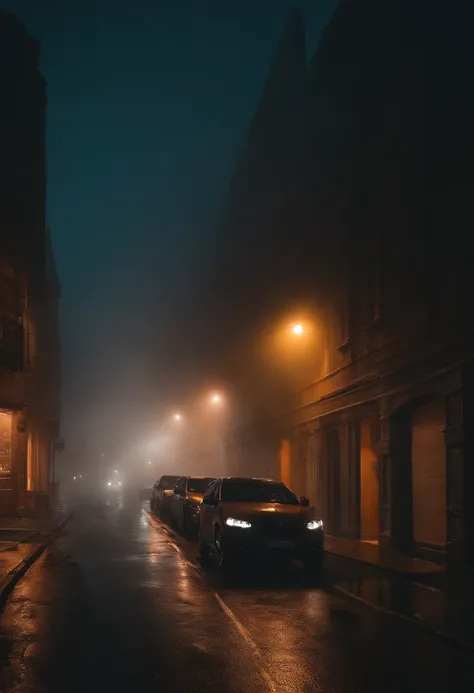 fog aesthetic street night