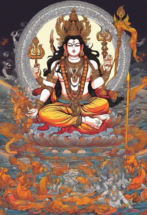 Lord Shiva versus Lord Varuna and Lord Agni