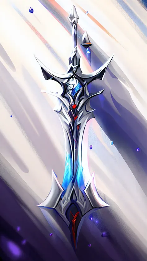 uma espada com uma chama brilhante sobre ela, arte conceitual digital diablo, uma espada maligna, epic fantasy weapon art, arte ...