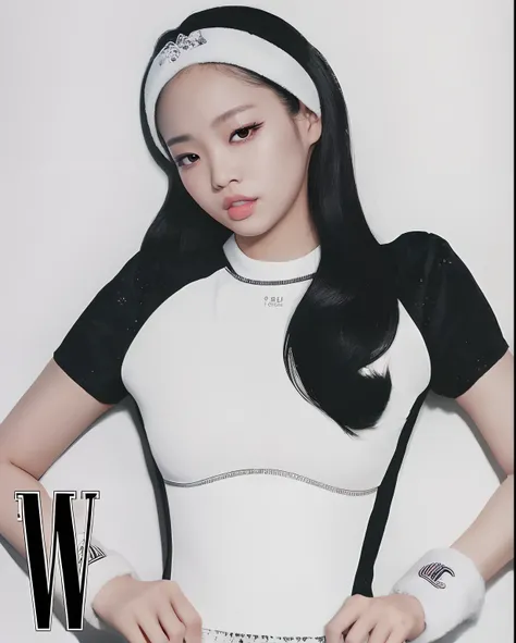 araffe asian woman in a white and black outfit posing for a magazine, blackpink jennie, park ji-min, wit studio, jossi of blackpink, taejune kim, inspired by Wu Bin, ww2 era, wan adorable korean face, lee ji-eun, lee ji - eun, inspired by Wang E, roseanne ...