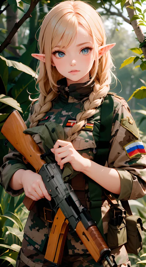 background, Spotted forest camo Russian military uniform