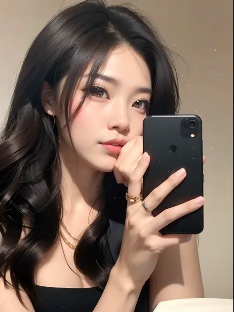 there is a woman taking a selfie in a mirror, ulzzang, Chica coreana, 18 years old, 8k selfie photograph, 19 year old girl, 2 2 years old, Hermosa joven coreana, Hermosa mujer surcoreana, Hermosa joven coreana, beautiful asian girl, Palé Skin, facial femin...