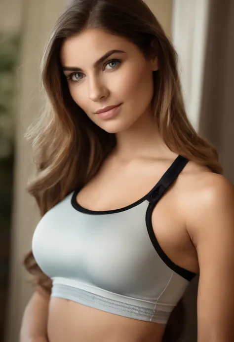 Foto ultra realista, ((21-year-old girl with training bra)), Decano, (caderas estrechas), (Pecas: 1.0), 1girl, sonrojarse, Obra maestra, La mejor calidad, absurdo, Foto premiada, Detalle extremo, extremadamente intrincado,, Cara detallada + ojos, natural  ...