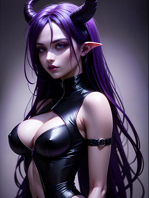 Tiefling purple skin gorgeous goth