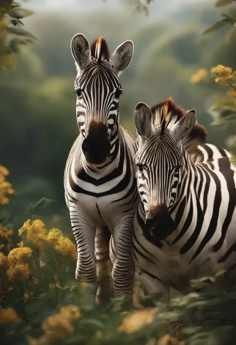 paginas de colorir com zebras no estilo cartum, sem sombras, formato da imagem em 9:11