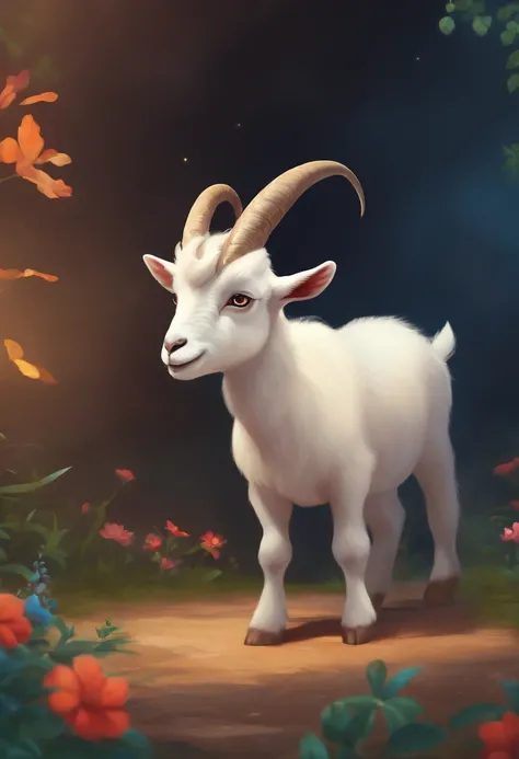 The background is God々Cute goat character