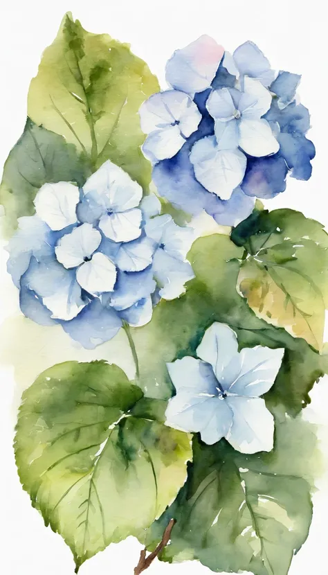 minimalistic design of 2 hydrangeas in the center of a white background