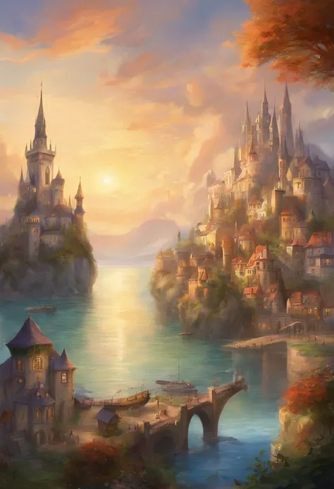 seaside city medieval europe magic fantasy