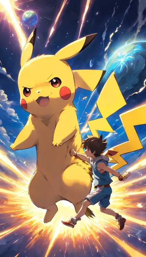 Pikachu (fighting a planet-sized Zeus on the sun.)